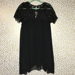 Depri Black Lace & Chiffon Cocktail Dress